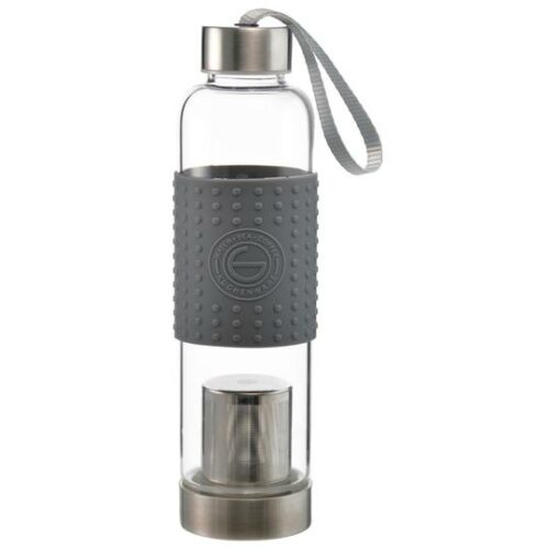 marino travel water bottle and matcha maker tea infuser grey