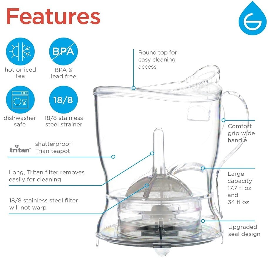 aberdeen tea steeper amazon teapot clear tea pot tea maker tea infuser shatterproof