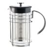 premium french press coffee maker with chrome details, durable chrome frame and borosilicate glass beaker, tea and coffee press, GROSCHE Madrid 4-in-1 maker