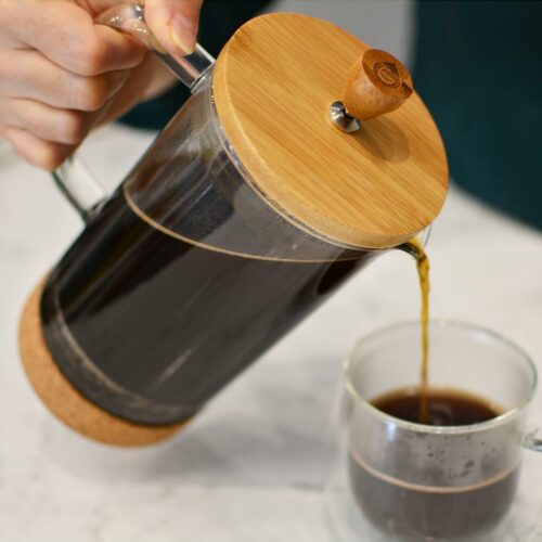 Groshce Melbourne Cork Bamboo french press coffee maker tea press