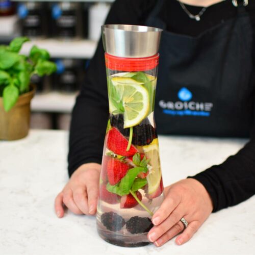 Grosche-Rio sangria pitcher-with-fruit-infuser-and-water-on-marble-counter--4