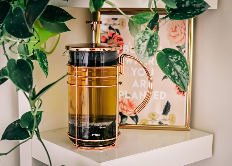 GROSCHE madrid rose gold coffee and tea maker lifestyle tea press