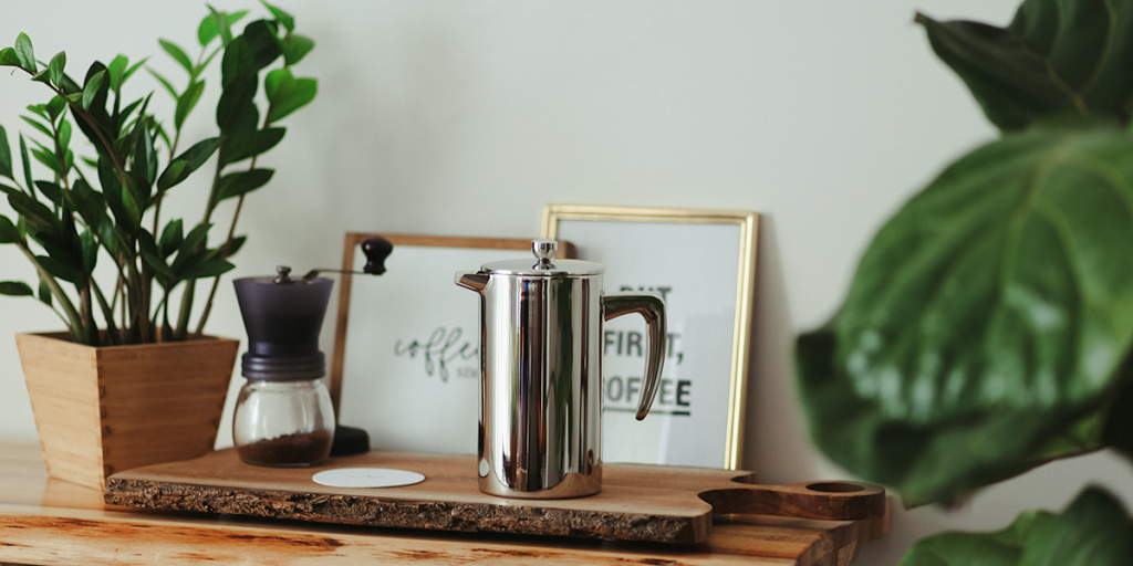 dublin double walled stainless steel french press lifestyle