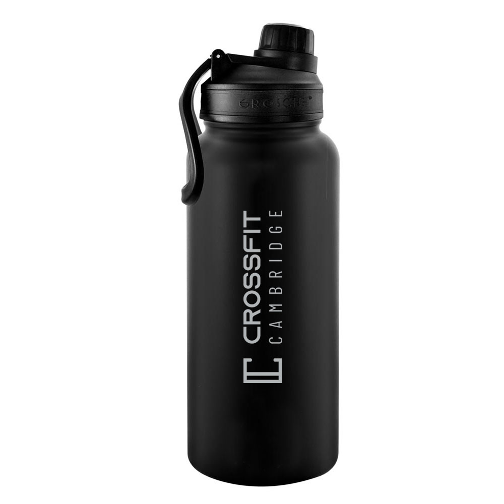 grosche chicago steel workout water bottle gym bottle, crossfit bottle infuser for tea and fruit, stainless steel crossfit water bottle tea infuser bottle, tea flask, fruit infuser water bottle