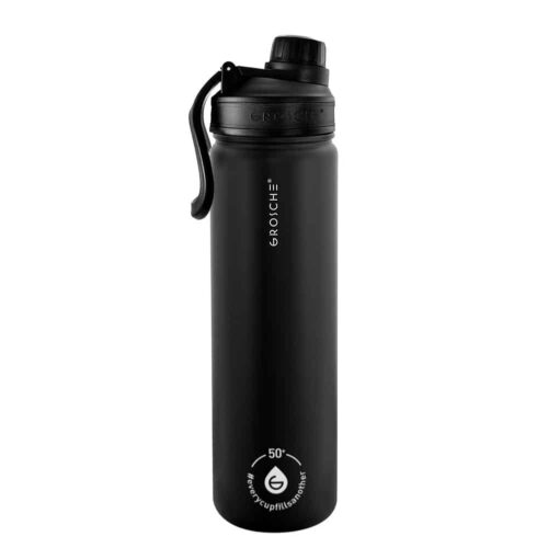 Grosche 20oz Black Chicago Steel, insulated water bottles