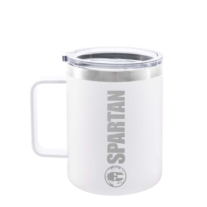 Spartan racer Everest travel coffee tumbler white