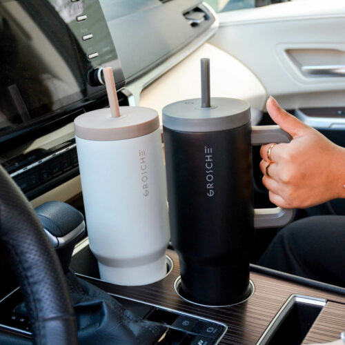 Aspen 40oz Straw Tumbler, Cup Holder Friendly Bottle, Insulated Tumbler, GROSCHE ASPEN, black tumbler, 40 oz black tumbler, tumbler with lid and straw, 40 oz tumbler with handle and straw, 40 oz tumbler with handle, 40oz tumbler with handle, insulated water bottle with straw, tumblers with lids and straws