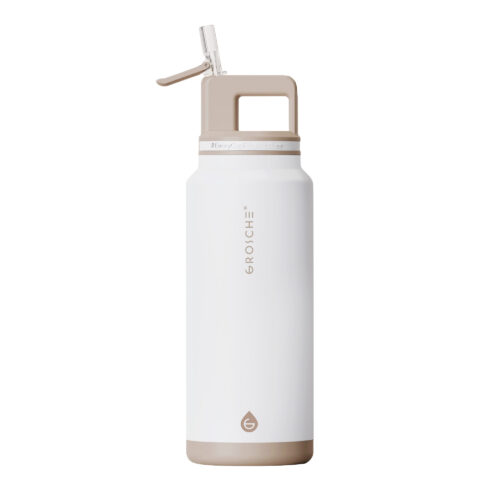 ALPINE Insulated Water Bottle, Water Bottle with Straw, White