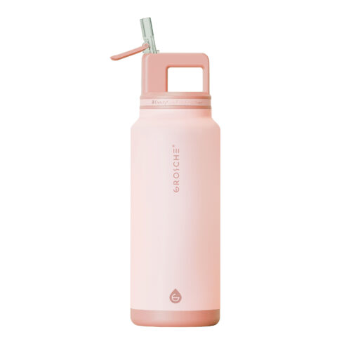 ALPINE Insulated Water Bottle, Water Bottle with Straw, Pink