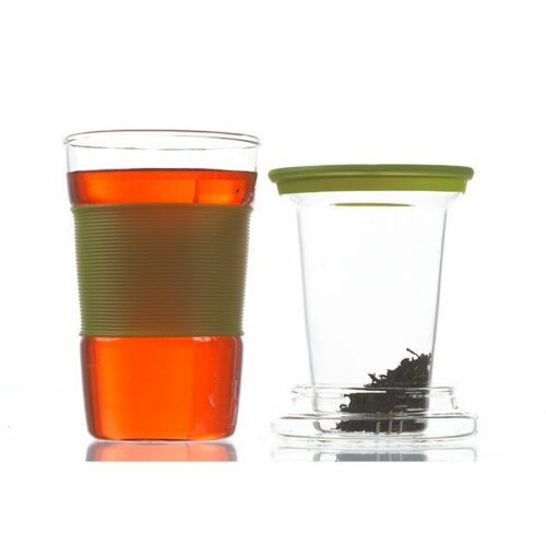 GROSCHE INFUZ Tea Mug With Glass Infuser in Green